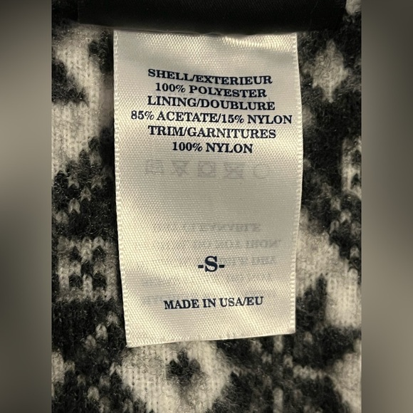 Vintage Helly Hansen Black & White Snowflake Fleece W/zip Closure Jacket Sz S - Picture 7 of 10